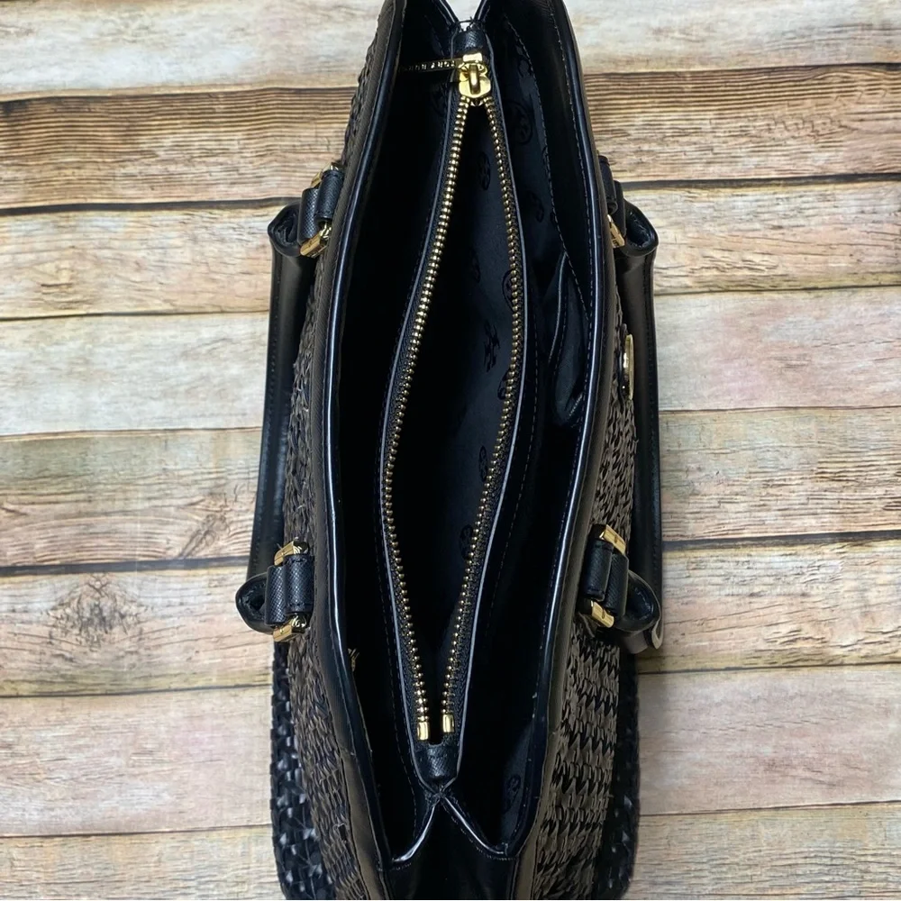 Tory Burch Robinson Basket-Weave Dome Satchel Bag - Picture 9 of 16